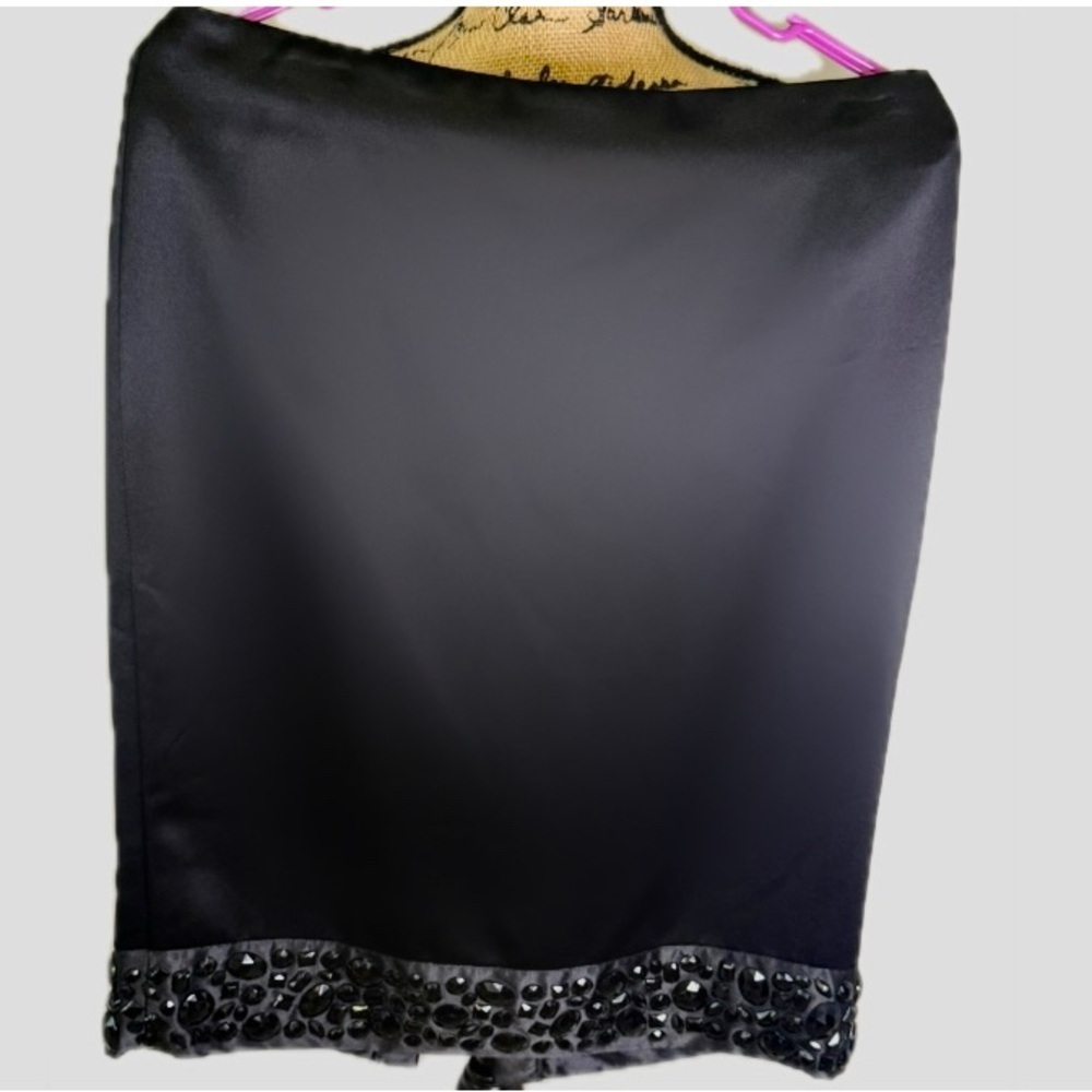 White House Black Market Black Skirt with Beaded Hem - Picture 2 of 7